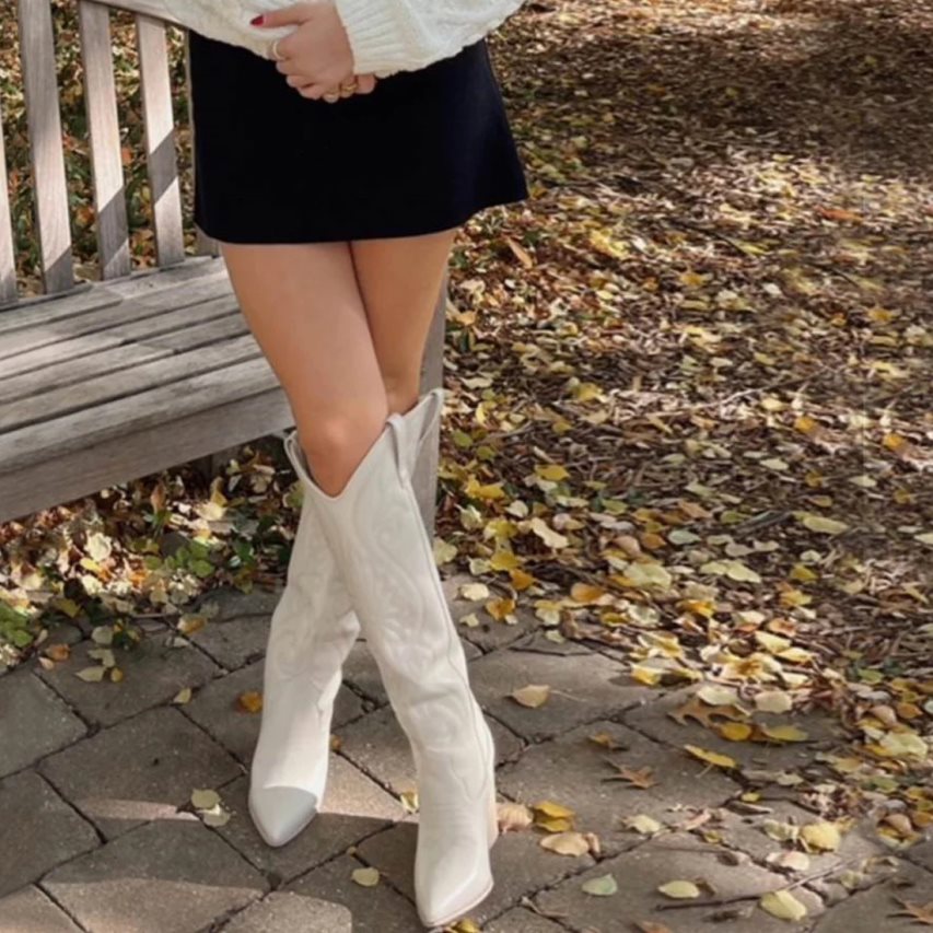 White Steve Madden Lasso Leather Women's Knee-high Boots | PH 5941YTI